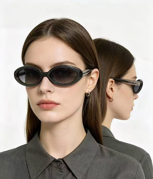 Chanel Thick-Frame Oval Sunglasses - 