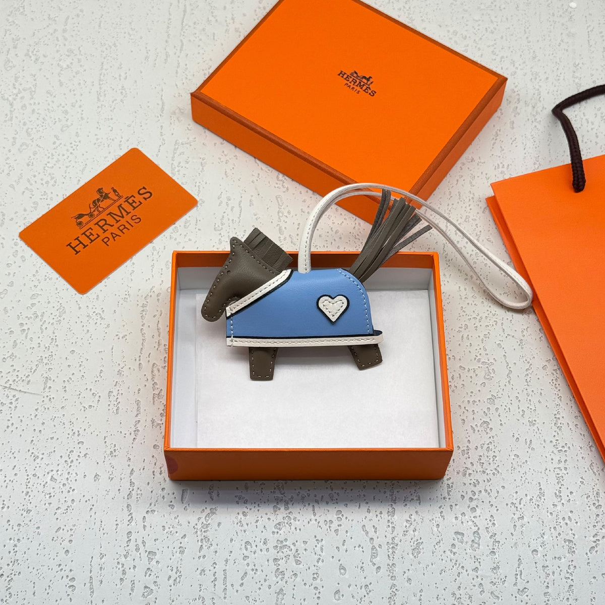 Hermès Heart Horse Bag Charm - Blue