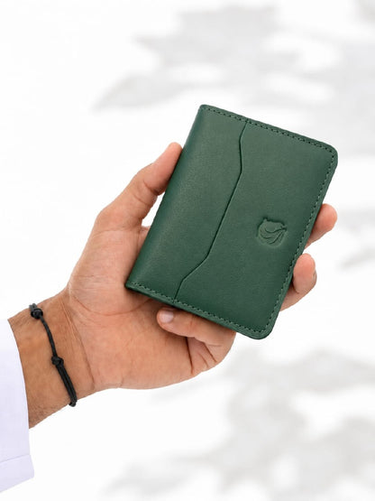 Louis Hilano Card Holder - Green Embossed