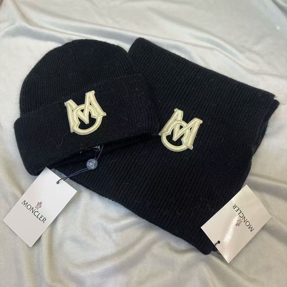 Moncler Scarf & Beanie - Black