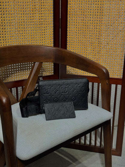 Louis Vuitton Crossbody Bag - Black Embossed