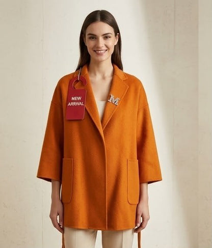 Max Mara Three-Quarter Sleeve Coat - Orange