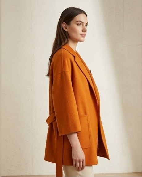 Max Mara Three-Quarter Sleeve Coat - Orange