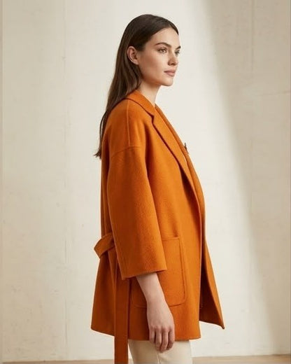 Max Mara Three-Quarter Sleeve Coat - Orange