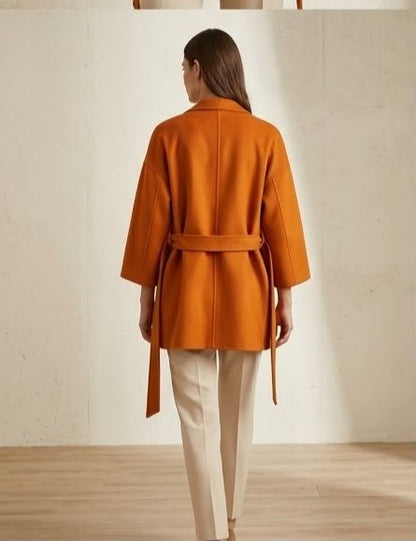 Max Mara Three-Quarter Sleeve Coat - Orange