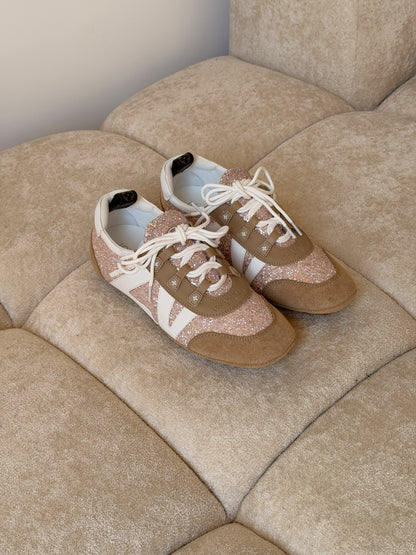 Louis Vuitton Stud-Trim Sneakers - Beige & Brown