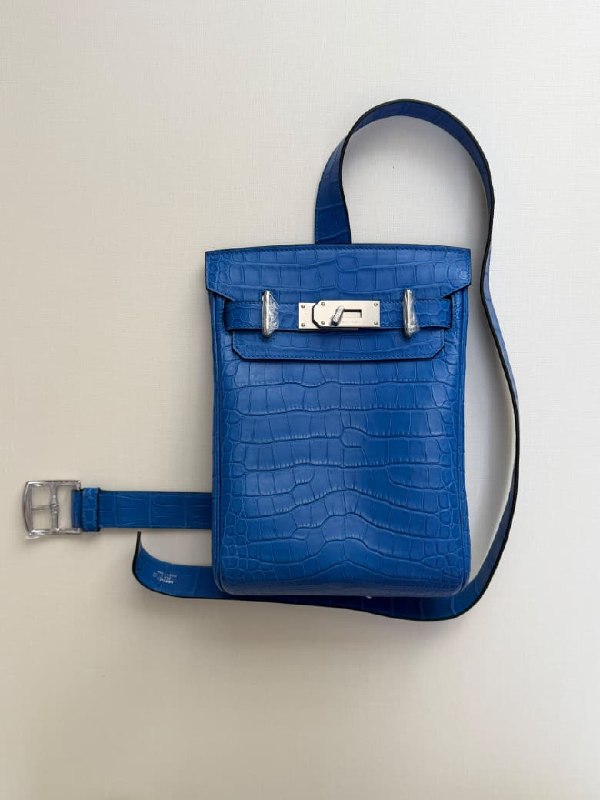 Hermes HAC A Dos Backpack - Blue Embossed