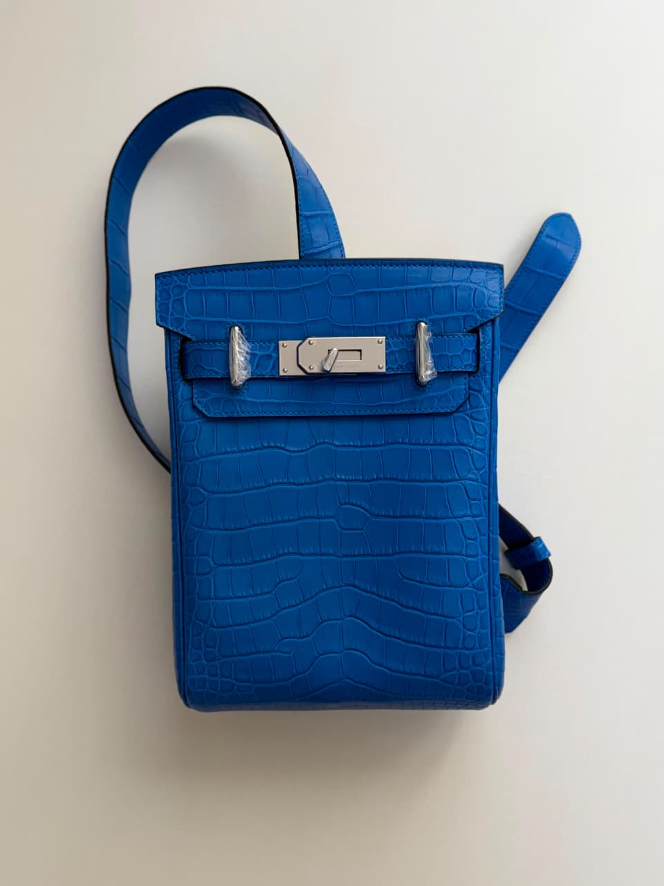 Hermes HAC A Dos Backpack - Blue Embossed