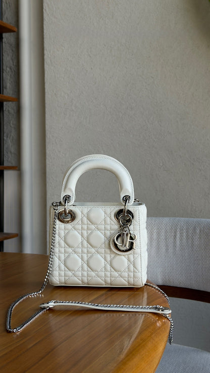 Dior Lady Dior Handbag - White