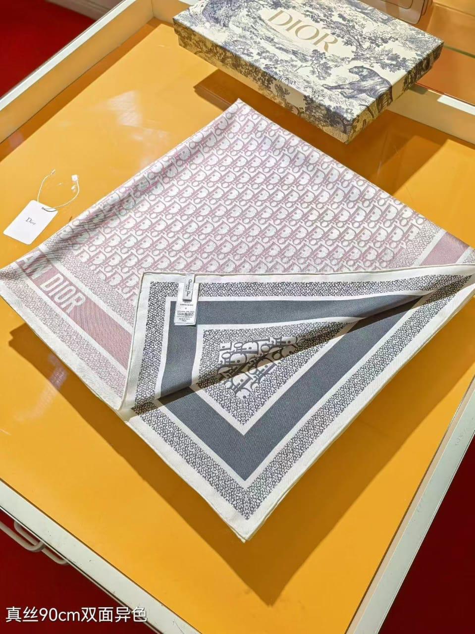 Dior Scarf - Pink & Grey