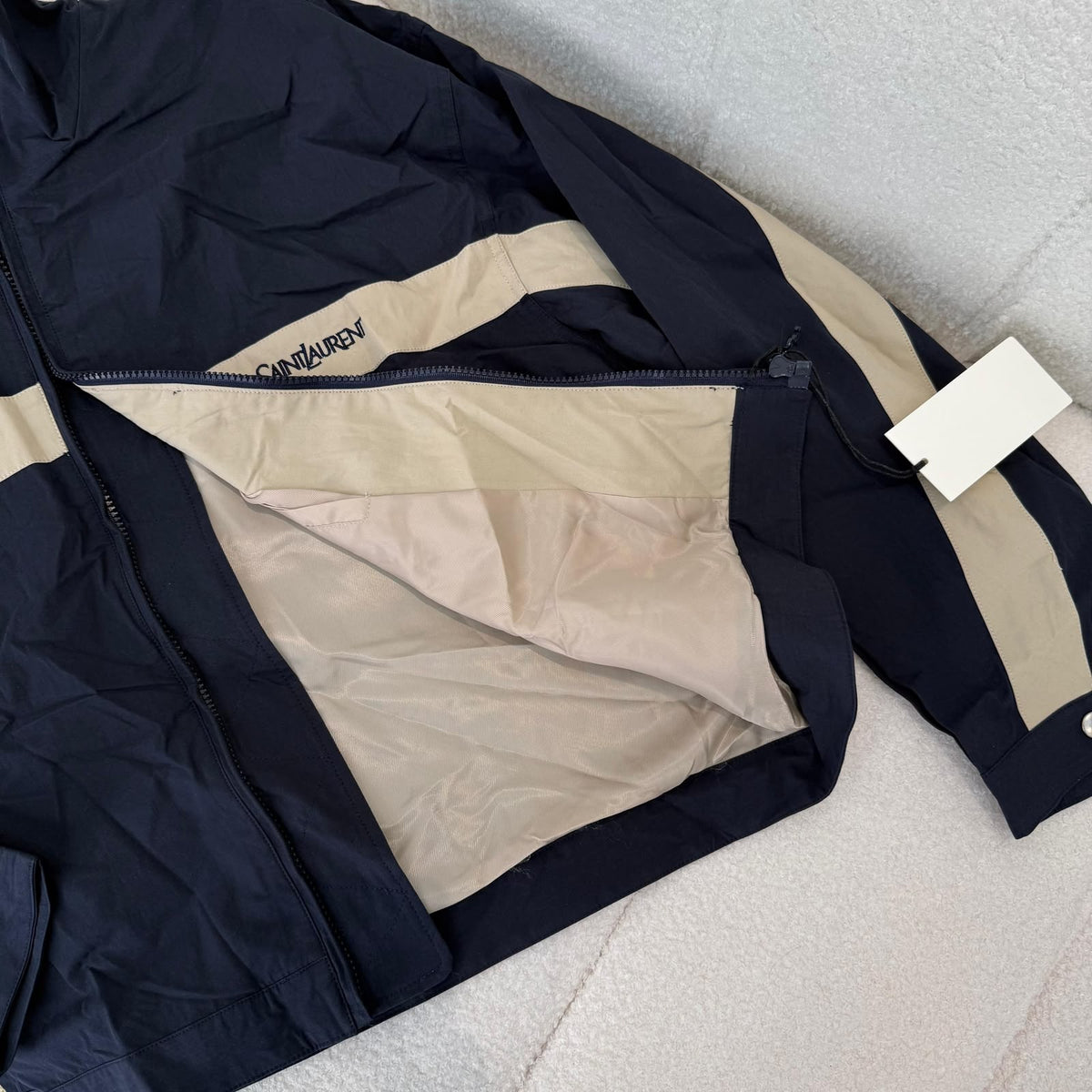 YSL High-Collar Jacket - Navy
