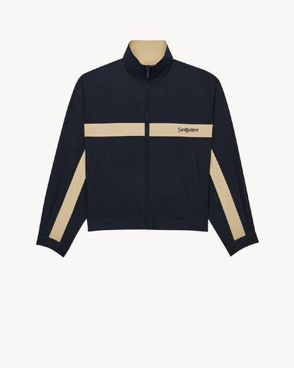 YSL High-Collar Jacket - Navy