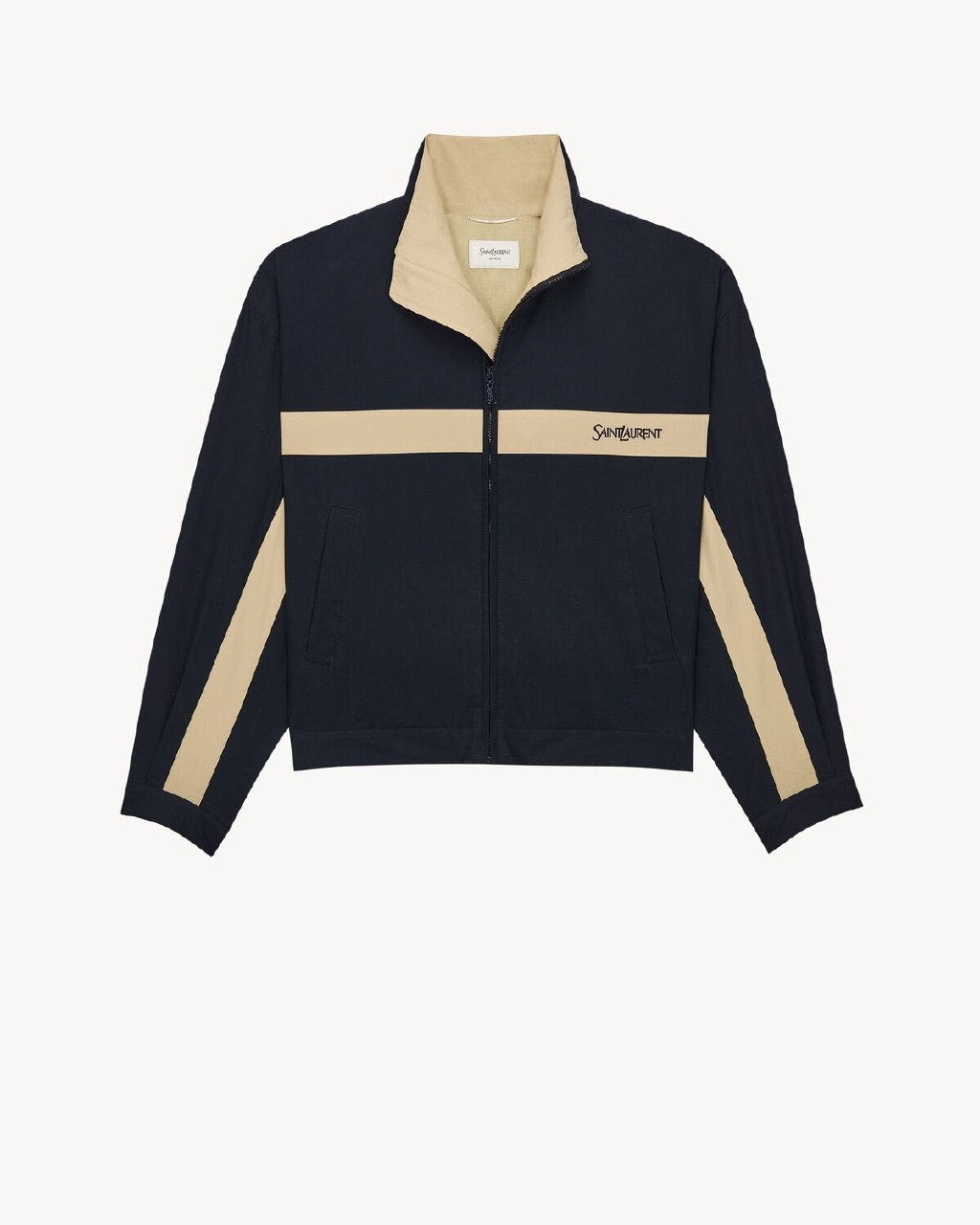 YSL High-Collar Jacket - Navy
