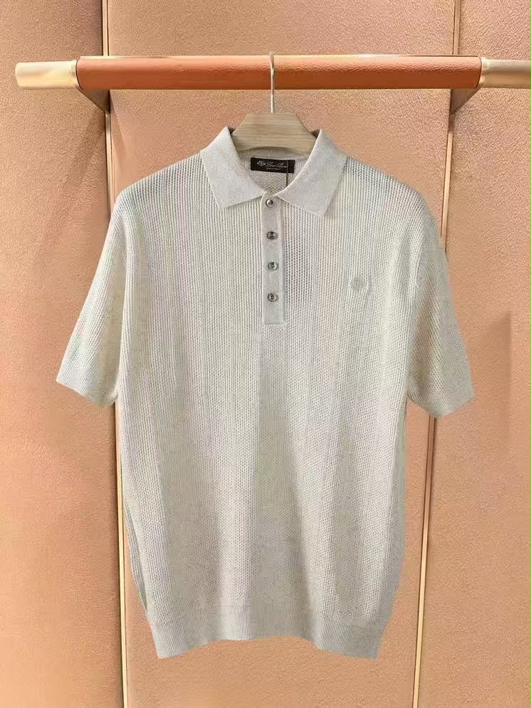 Loro Piana Polo Shirt - Burgundy, White, Grey