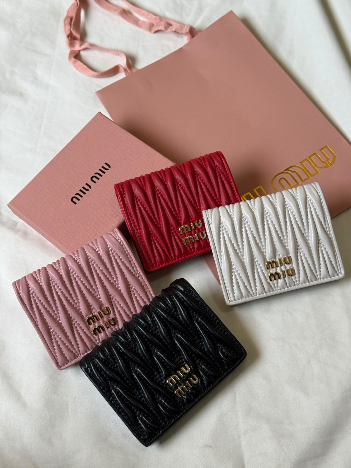 Miu Miu Card Holder - Pink, Red, Black, White