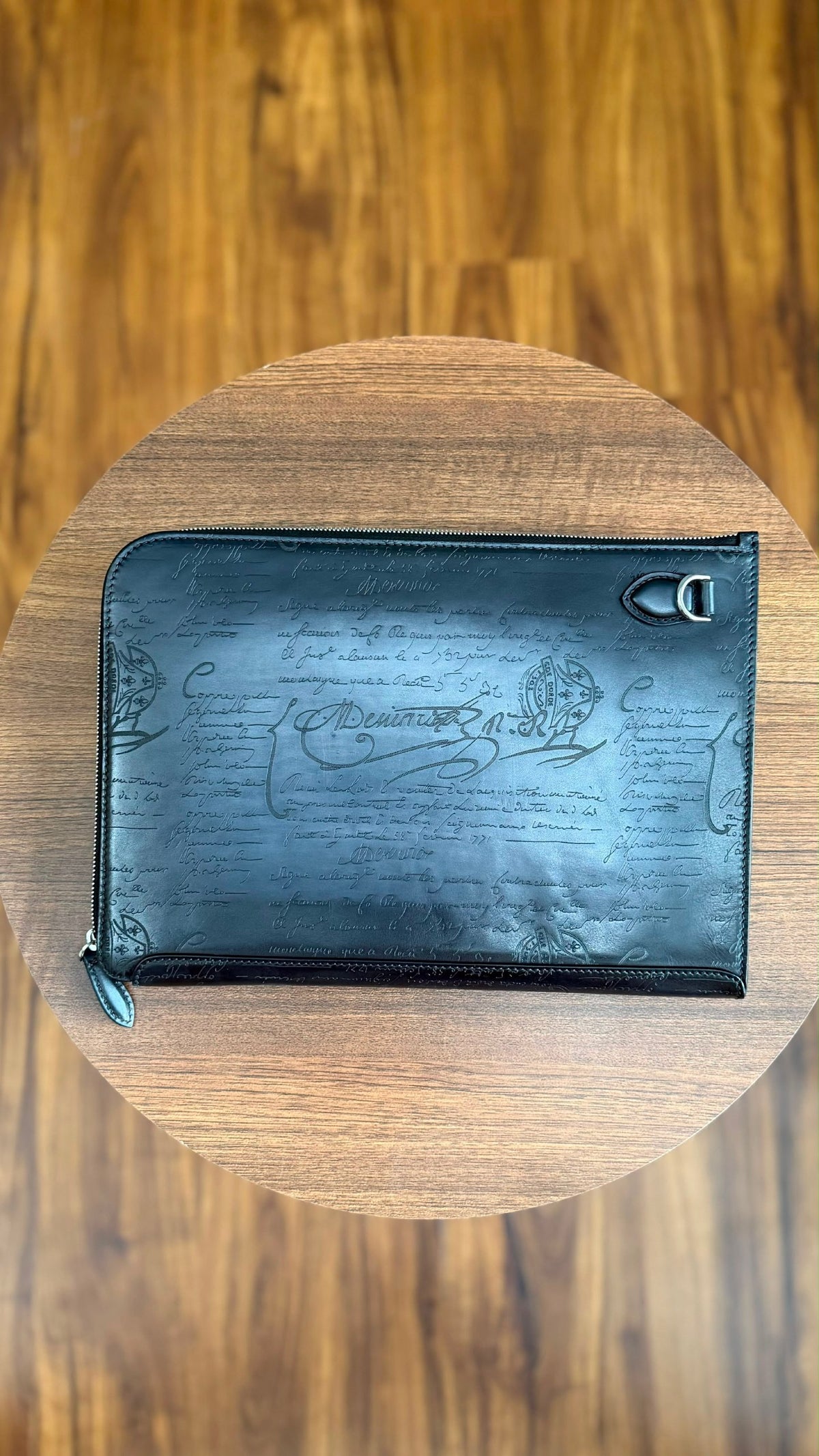 Berluti Nino TGM Clutch - Navy Embossed