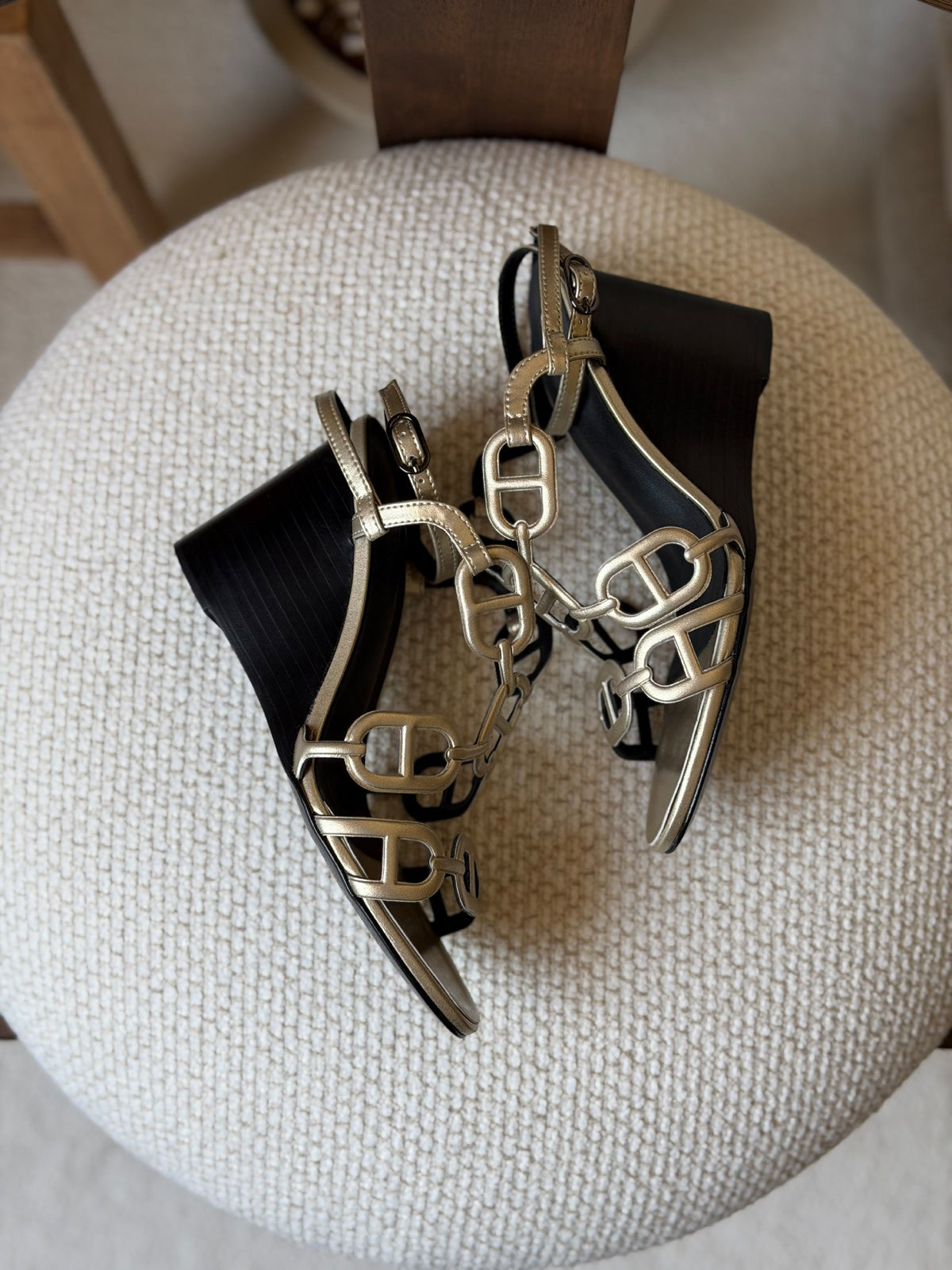 Hermes Heels - Gold