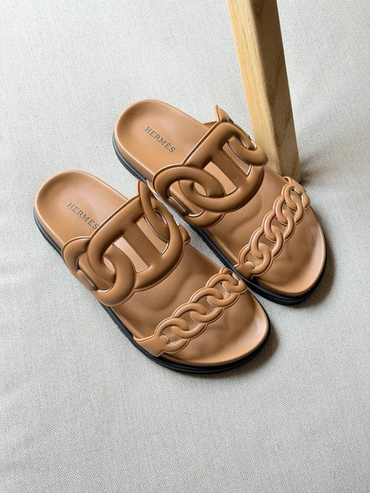 Hermes Slipper - Brown