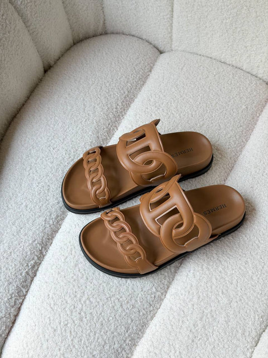 Hermes Slipper - Brown