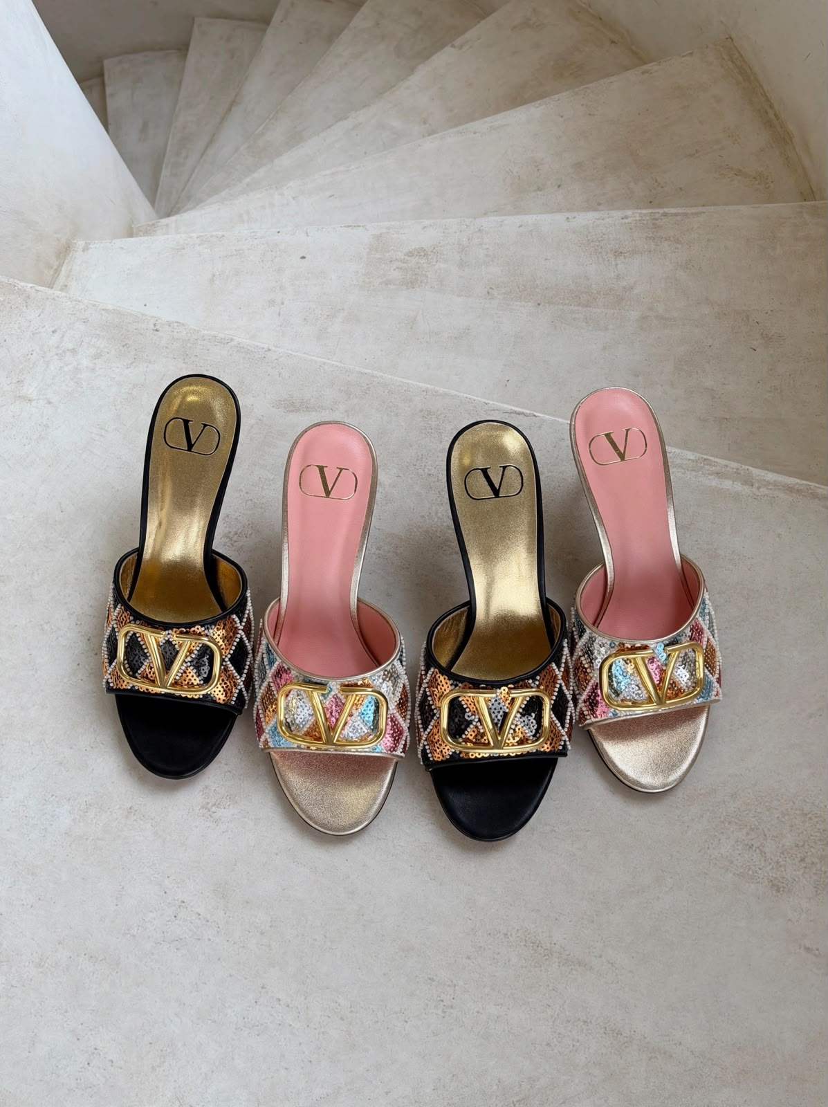 Valentino Heels - Multi, Black