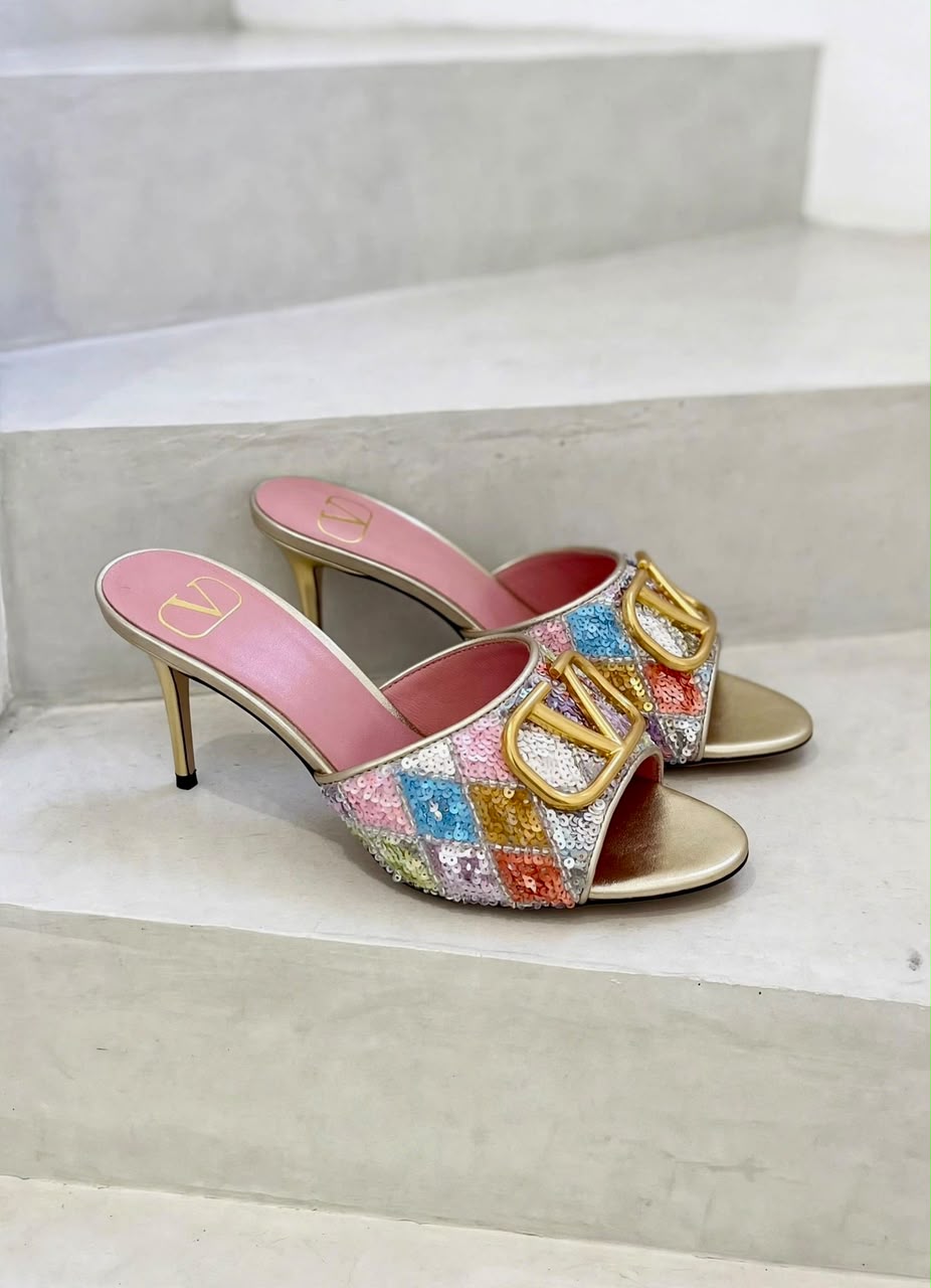 Valentino Heels - Multi, Black