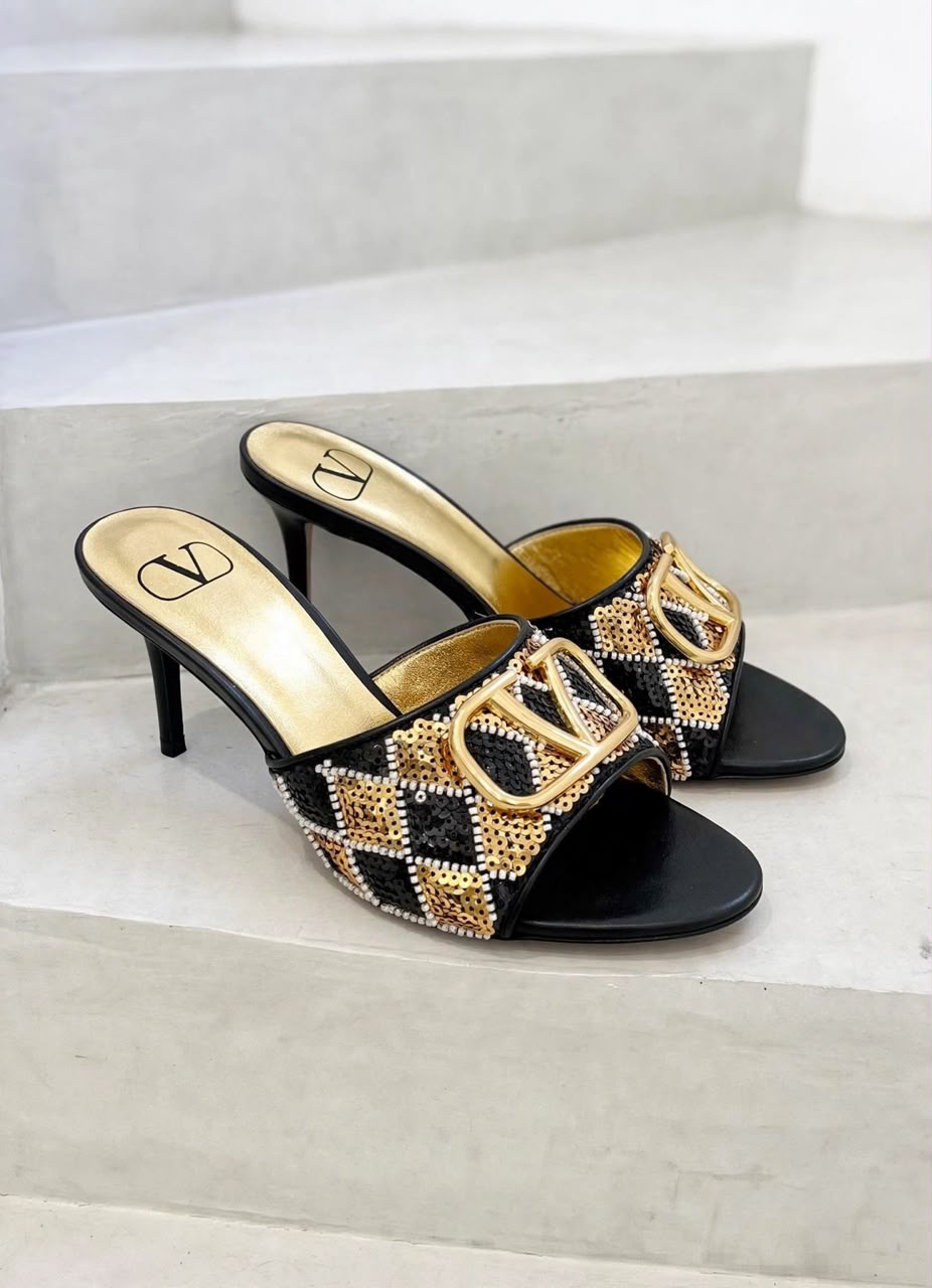 Valentino Heels - Multi, Black