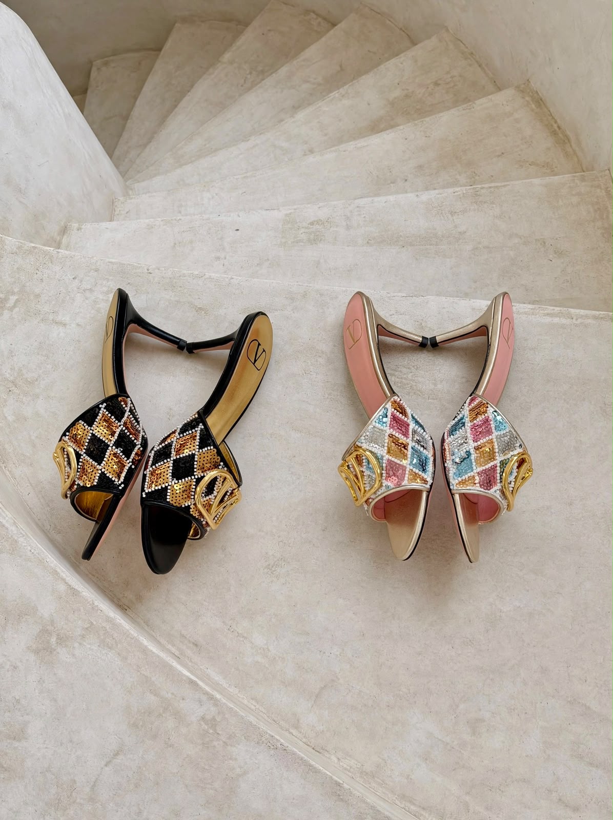 Valentino Heels - Multi, Black