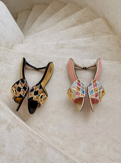 Valentino Heels - Multi, Black