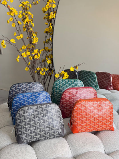 Goyard Makeup Bag - Green, Dark Grey, Blue, Orange, Burgundy, Navy