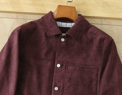 Brunello Cucinelli Suede Jacket - Burgundy Suede