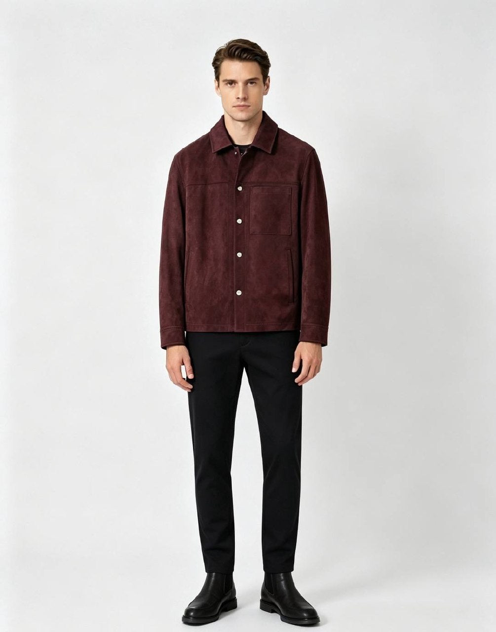 Brunello Cucinelli Suede Jacket - Burgundy Suede