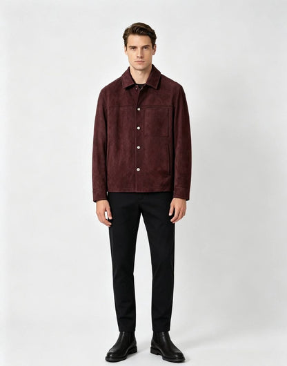 Brunello Cucinelli Suede Jacket - Burgundy Suede