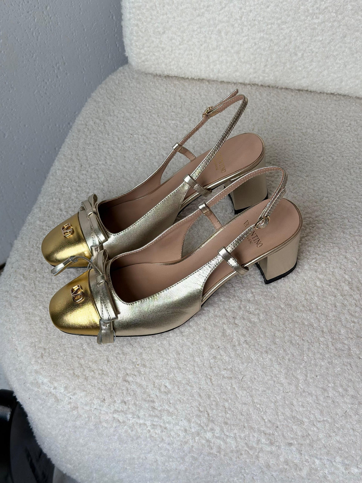 Valentino Heels - Gold & Silver