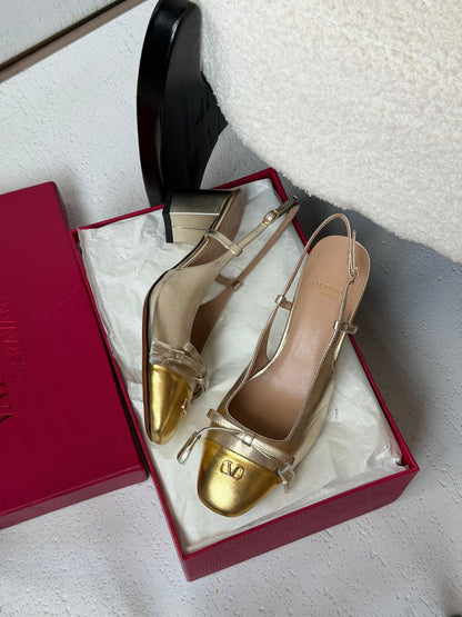 Valentino Heels - Gold & Silver