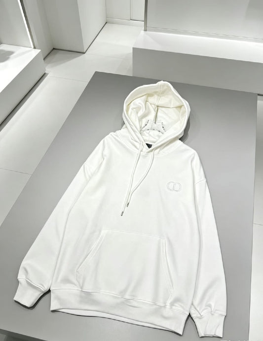 Dior Kangaroo-Pocket Hoodie - White