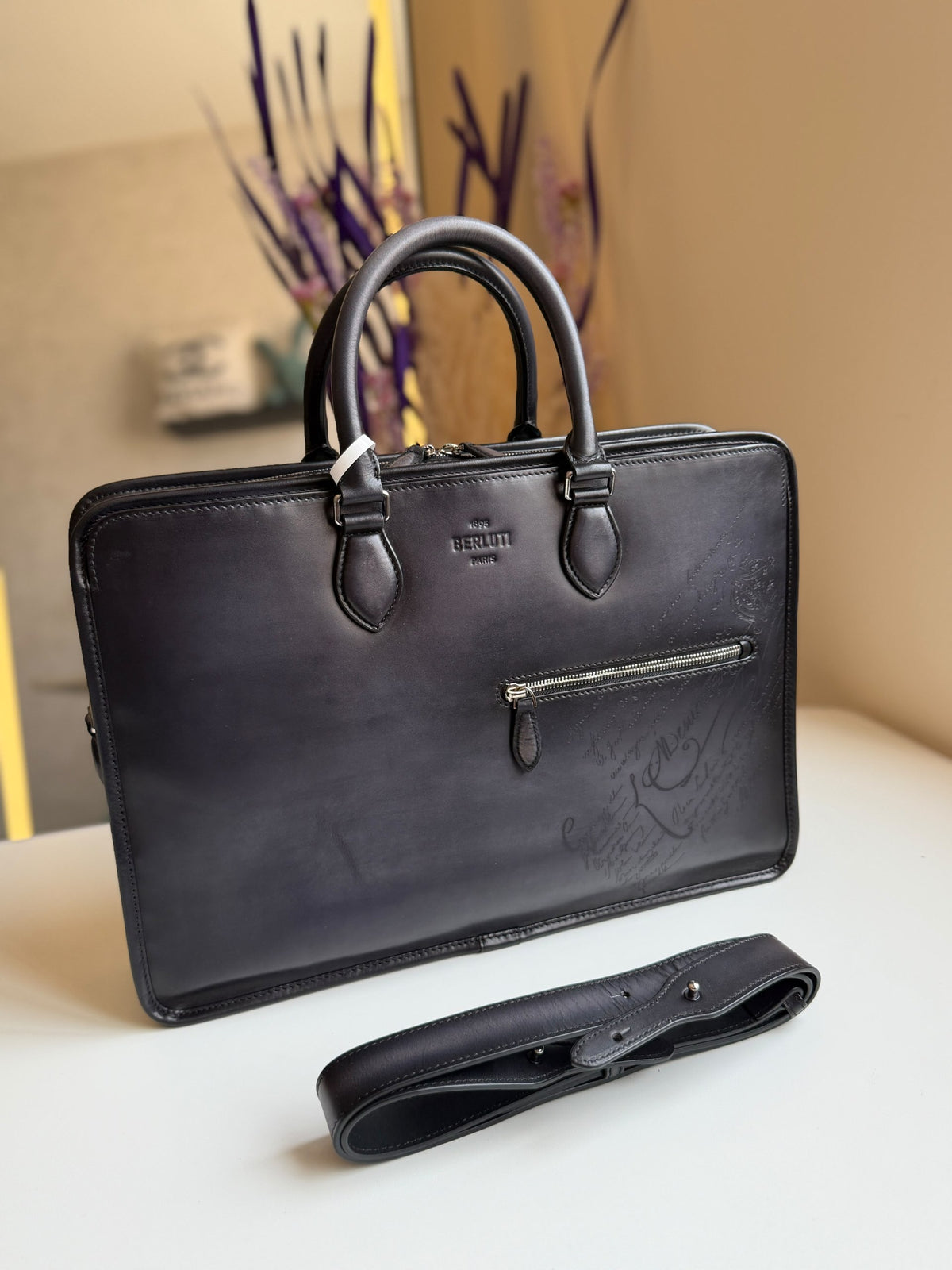 Berluti Laptop Bag - Grey