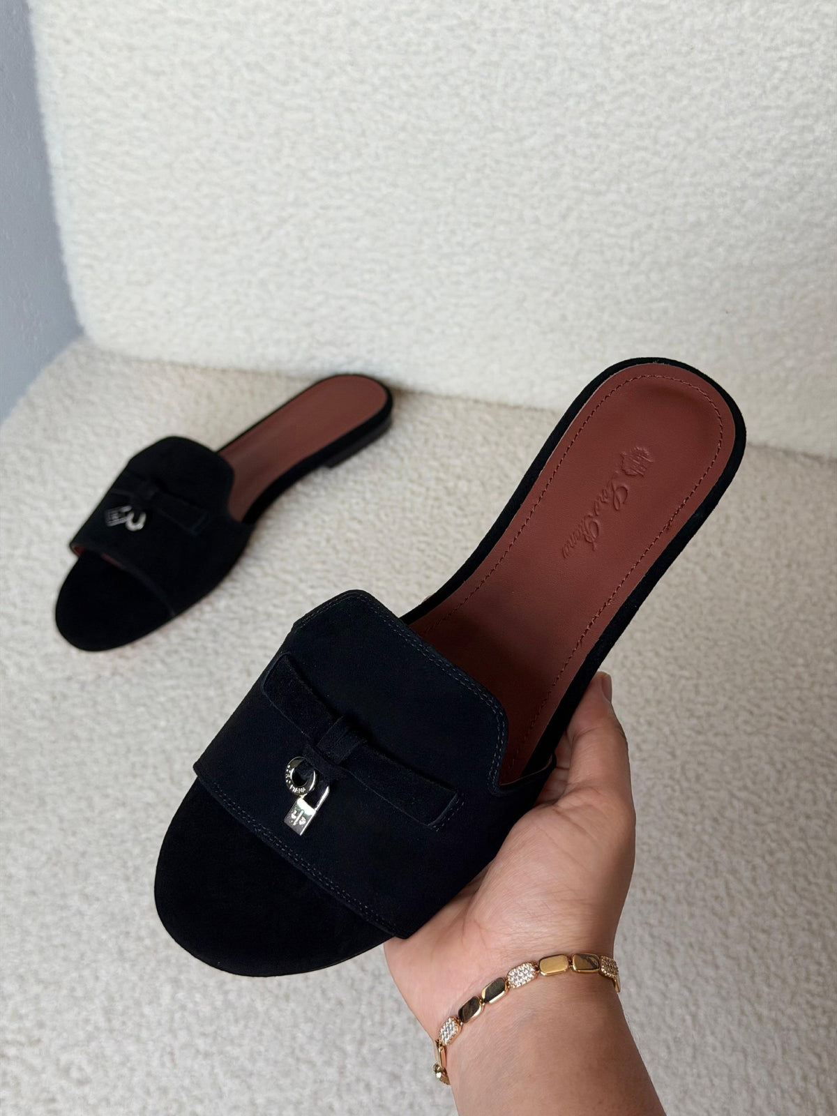 Loro Piana Block Heel Heels - Black