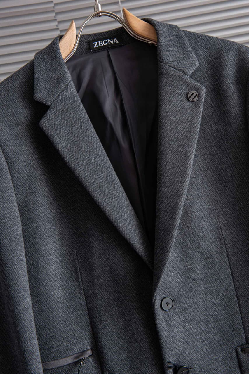 Zegna Jacket - Dark Grey Herringbone