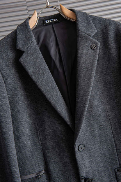 Zegna Jacket - Dark Grey Herringbone