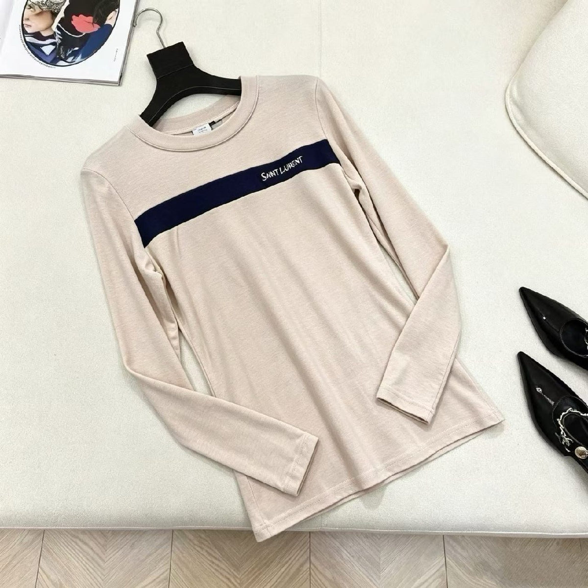 YSL Sweatshirt - Beige, White, Black