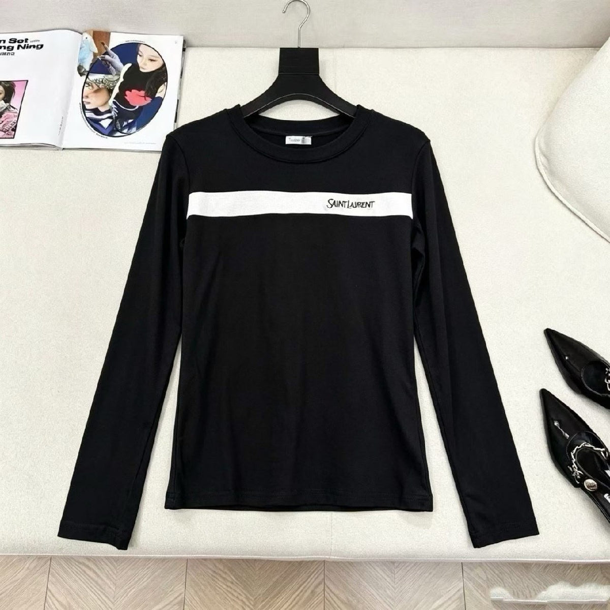 YSL Sweatshirt - Beige, White, Black