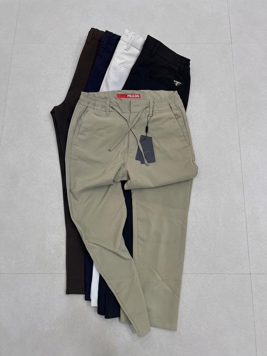 Prada Tapered Sweatpants - Beige, Navy, White, Black, Brown