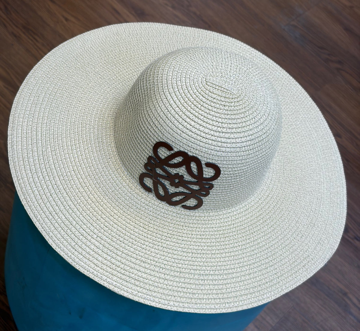 Loewe Emblem Wide-Brim Hat - White