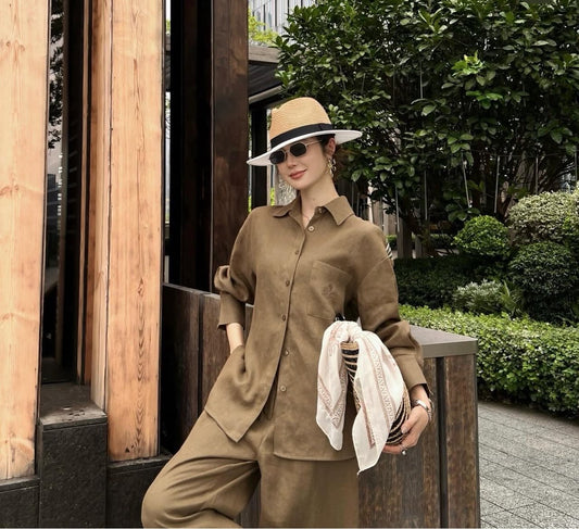 Loro Piana Stripe-Back Set - Brown