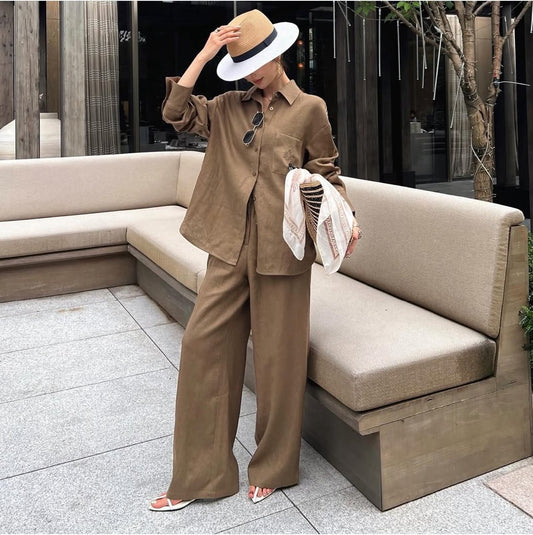 Loro Piana Stripe-Back Set - Brown