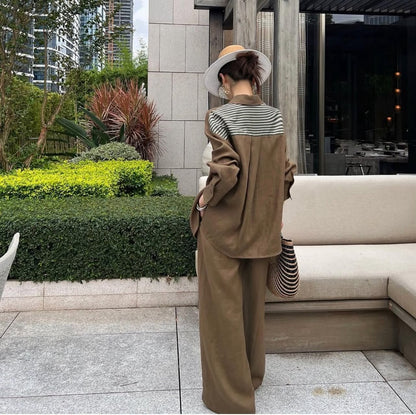 Loro Piana Stripe-Back Set - Brown