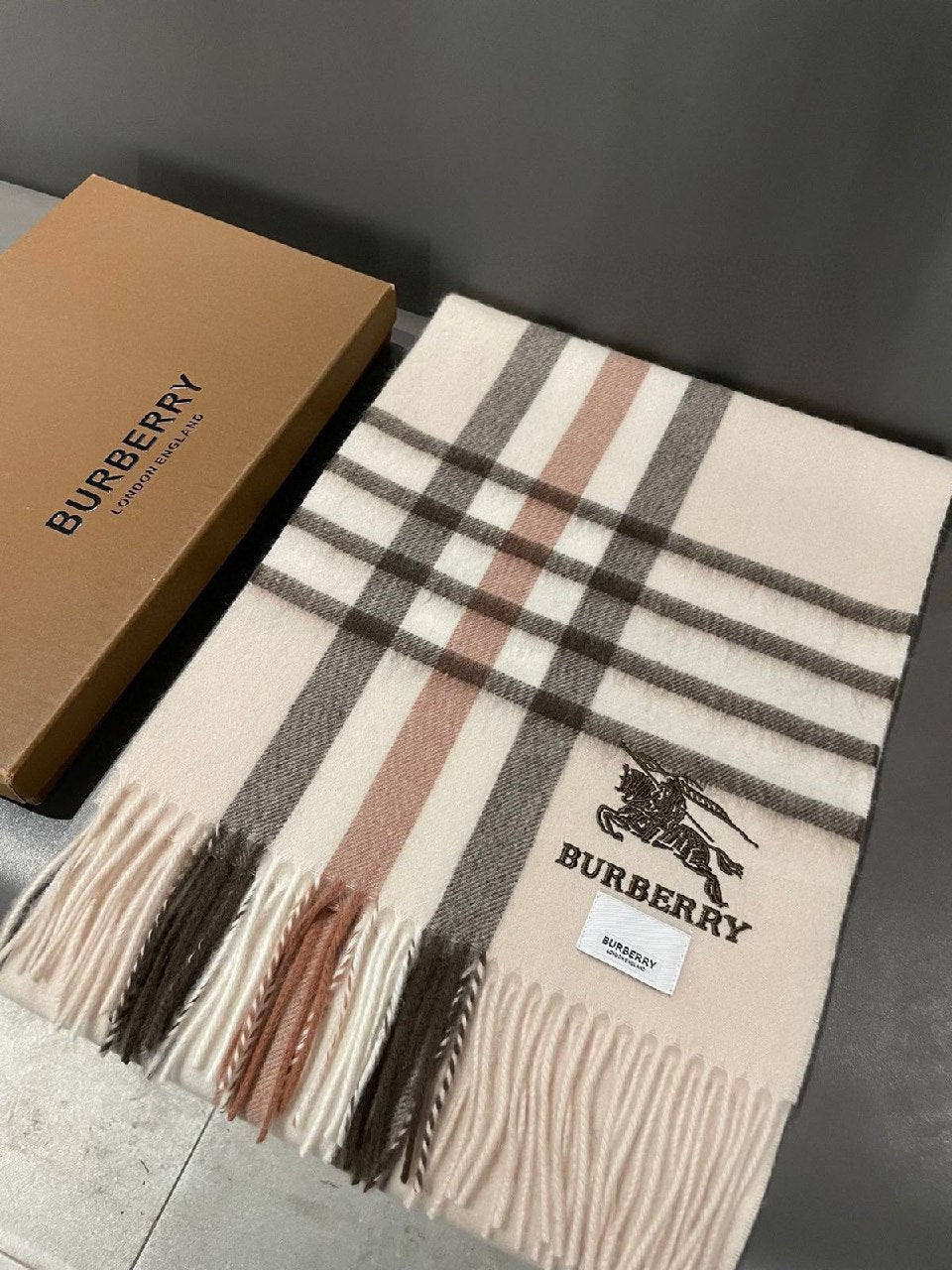 Burberry Scarf Plaid Stripe - White