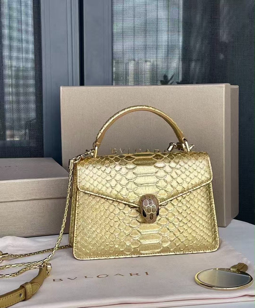 Bulgari Envelope Flap Handbag - Gold