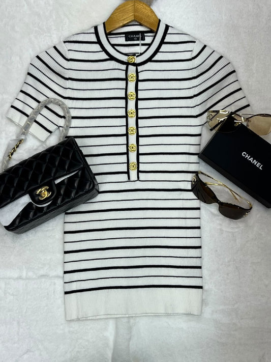 Chanel Knitted T-Shirt - White