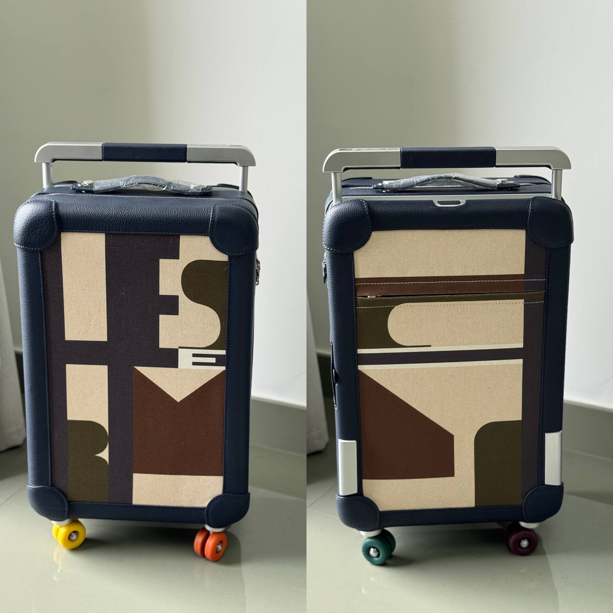 Hermès Geometric Print Suitcase - Multi